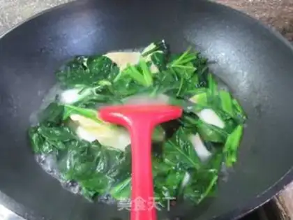 Make Egg dumpling spinach step 6