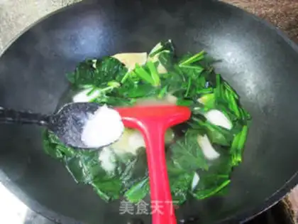 Make Egg dumpling spinach step 8
