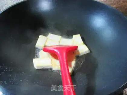 Make Egg dumpling tofu spinach step 3