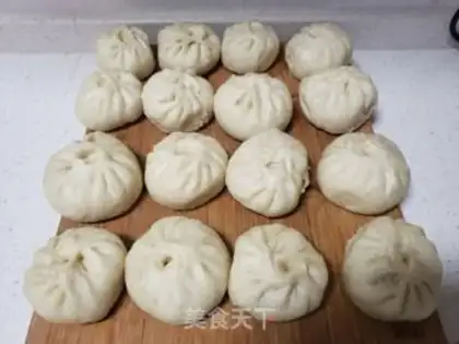 Make Powdered pork puffy buns step 16