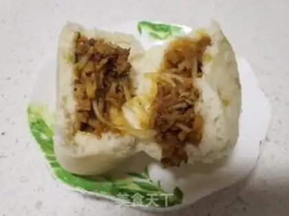 Make Powdered pork puffy buns step 18