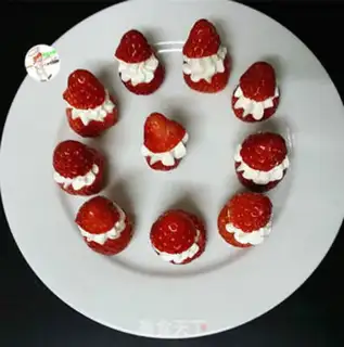 Make Strawberry Snowman step 5