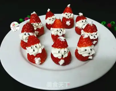 Make Strawberry Snowman step 6