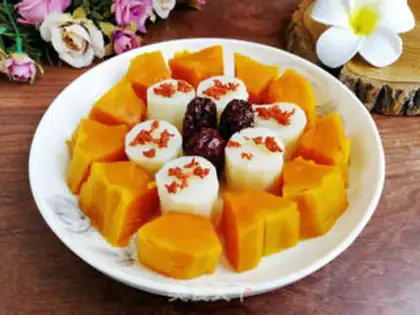 Make Pumpkin poached red dates step 4