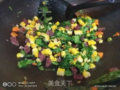 Make Sausage corn fried rice step 2