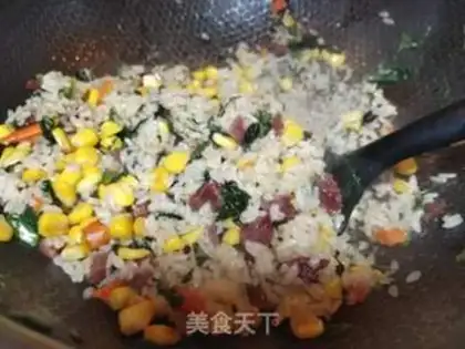 Make Sausage corn fried rice step 6