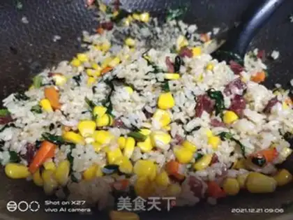 Make Sausage corn fried rice step 7
