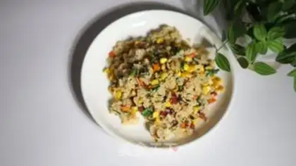 Make Sausage corn fried rice step 8