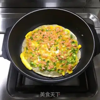 Make Ham egg cake step 3