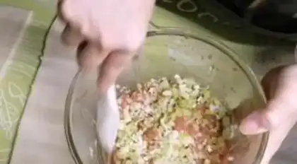 Make A meat dragon roll step 12