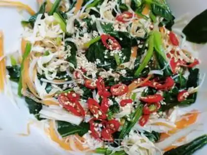 Make Scrambled spinach bean gills step 5