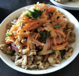 Make Carrot onion fried meat step 9