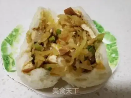 Make White radish fried tofu buns step 13