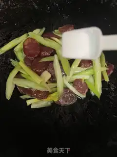 Make Celery fried sausage step 4
