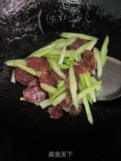 Make Celery fried sausage step 5