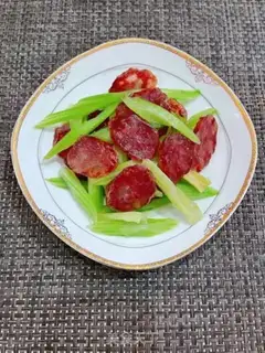 Make Celery fried sausage step 6