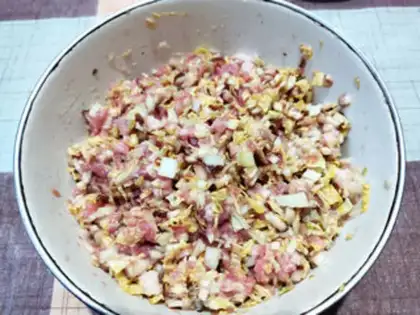Make Pork dumplings for sour mushrooms step 7