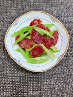 Make Celery fried sausage step 7