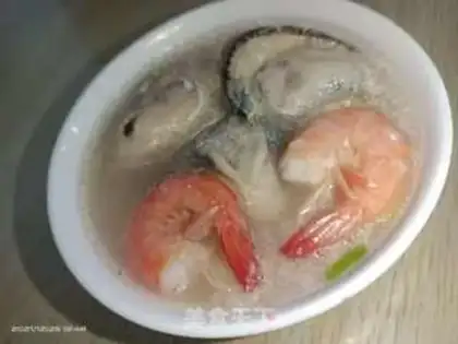 Make Seafood congee step 7