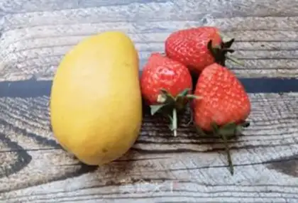 Make Mango strawberry nuts and yogurt step 1