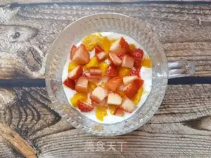 Make Mango strawberry nuts and yogurt step 4