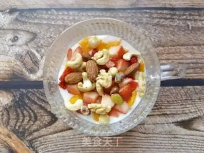 Make Mango strawberry nuts and yogurt step 5