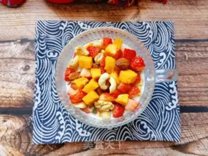 Make Mango strawberry nuts and yogurt step 7