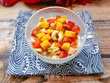 Make Mango strawberry nuts and yogurt step 8