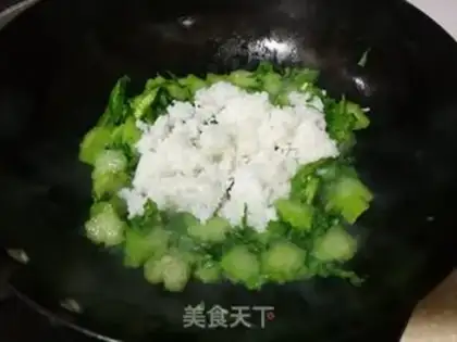 Make Shrimp mustard rice step 4