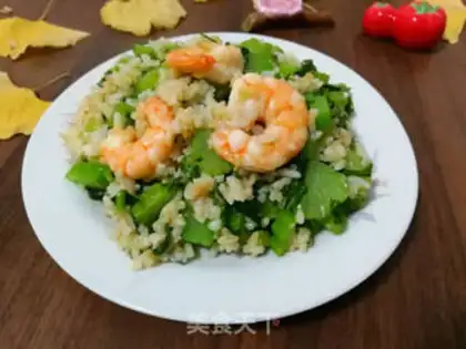 Make Shrimp mustard rice step 6
