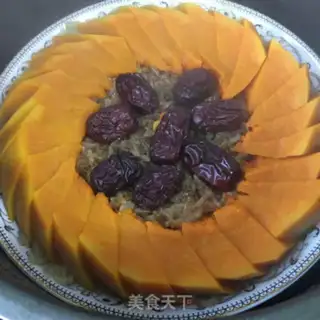 Make Red-tree rice steamed pumpkins step 7