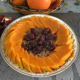 Make Red-tree rice steamed pumpkins step 8