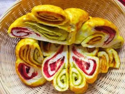 Make Three-colored rolls step 27