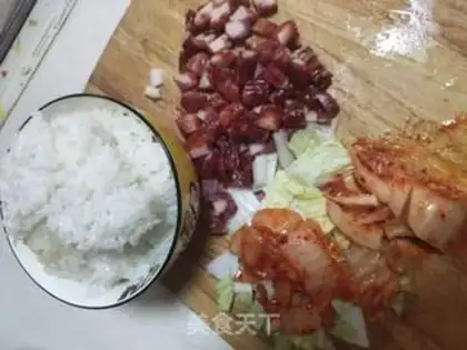 Make Sausage pickled rice step 0