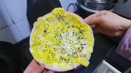 Make Onion omelet step 13