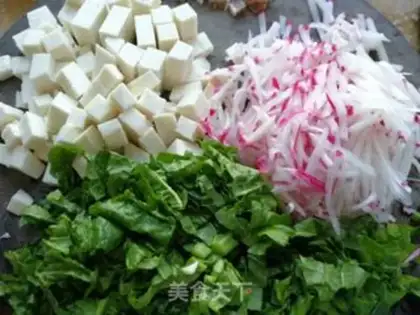 Make Salted radish rice step 1
