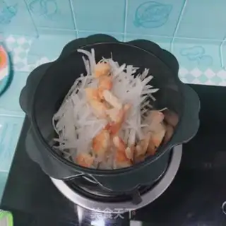Make Porridge with radish shrimp step 5