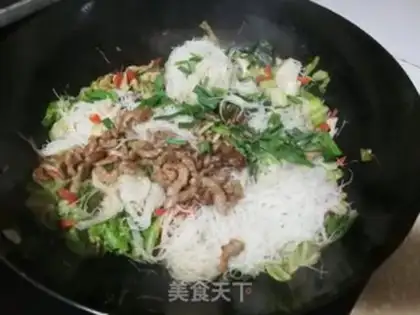 Make Scrambled meat and powdered pork step 8