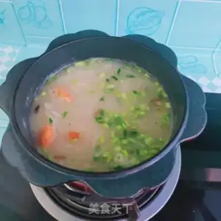 Make Porridge with radish shrimp step 11