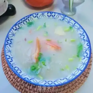 Make Porridge with radish shrimp step 13