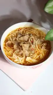 Make Gold-cracking mushroom beef gravy step 6