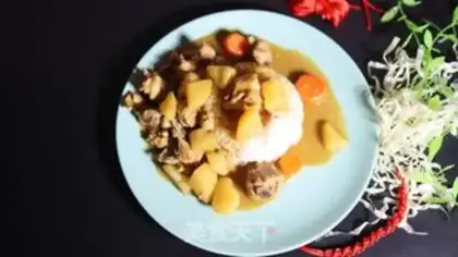 Make Potato chicken curry rice step 5