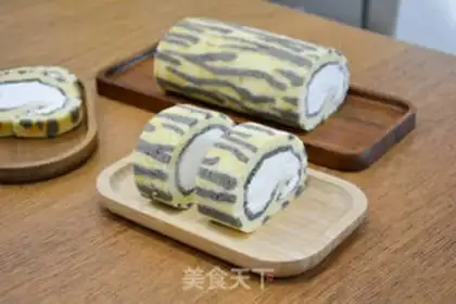Make Tiger-skinned cream cake rolls step 19