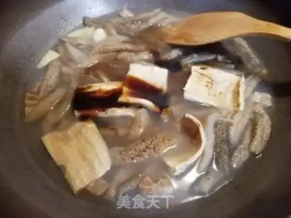 Make The sea cucumber abalone is burning dead bamboo step 10