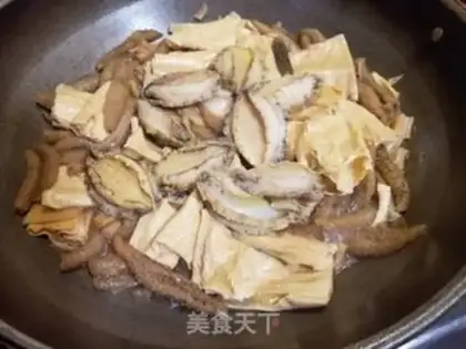 Make The sea cucumber abalone is burning dead bamboo step 12