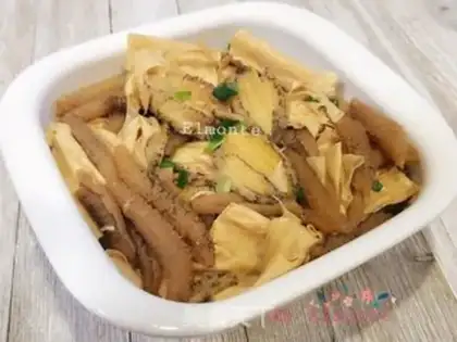 Make The sea cucumber abalone is burning dead bamboo step 14