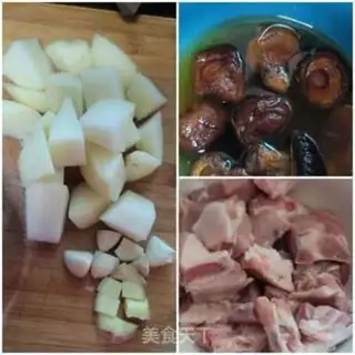 Make Potato mushrooms burn ribs step 0