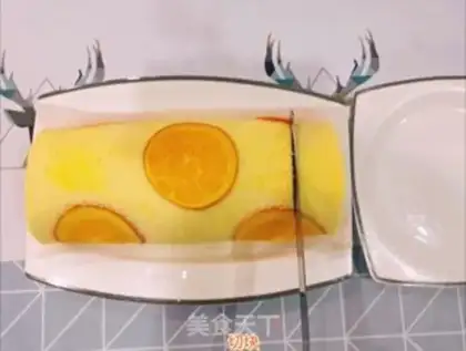 Make Orange cake roll step 14
