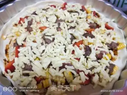 Make Corn beef pizza step 7