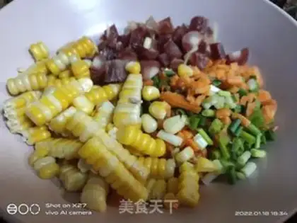 Make Corn sausage fried rice step 0